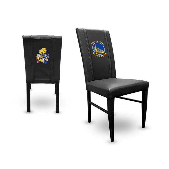 This shows a sample of how a logo looks like in front and at the back of the DreamSeat Side Chair 2000.